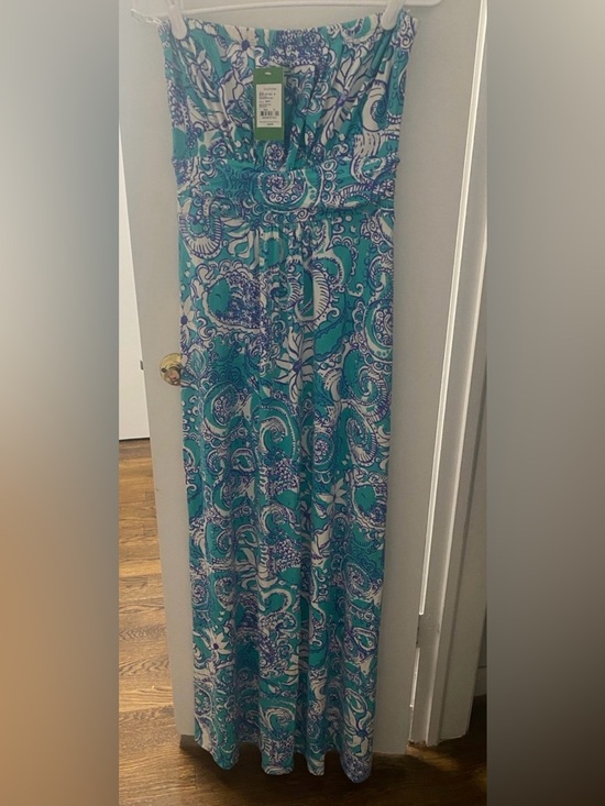 Lilly Pulitzer Dresses & Skirts - Lilly Pulitzer Holbrook Maxi Dress Seafoam Green Montauk Jersey Strapless M NWT